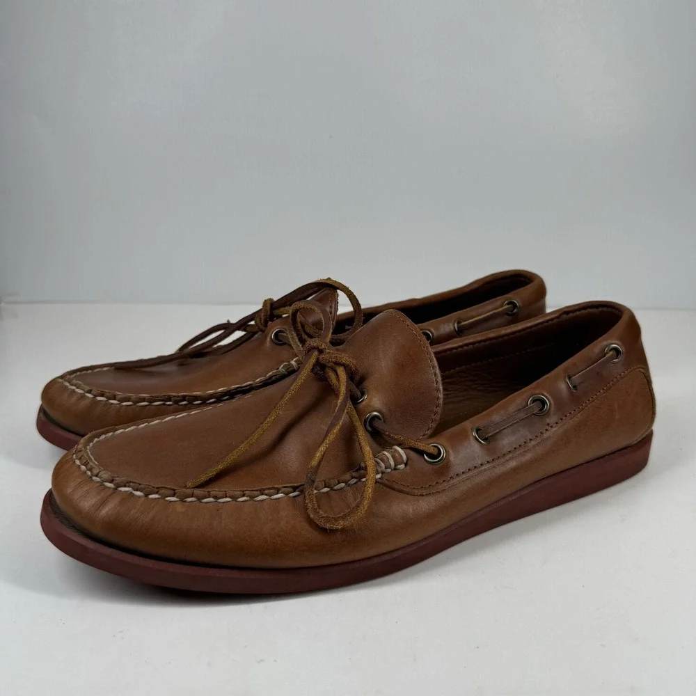 Quoddy Classic Canoe Shoe Men's US 12 Whiskey Leather Camp Moc Moccasins 144017